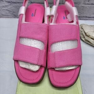 Grasshoppers by Keds Women's Pink Canvas Size 9.5 Flats Shoes Slingback Sandals
